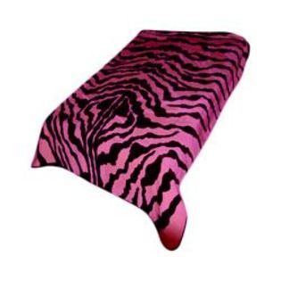 Trademark Global  Acrylic Mink 275 Zebra Skin Blanket   Pink/Black