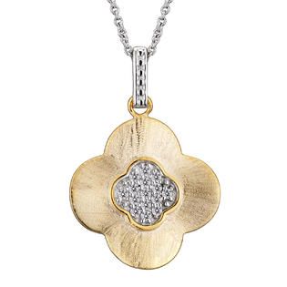 COLLETTE Z Cubic Zirconia (.925) Sterling Silver Gold Plated Hammered