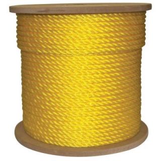 Rope King 3/8 in. x 600 ft. Twisted Poly Rope Yellow TP 38600Y
