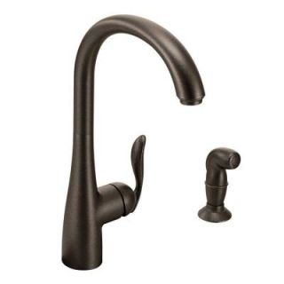 MOEN Arbor Single Handle High Arc Side Sprayer Kitchen Faucet in Oil Rubbed Bronze 7790ORB