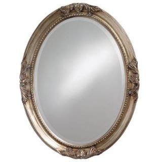 25 in. x 33 in. Warm Antique Silver Oval Framed Mirror 4015