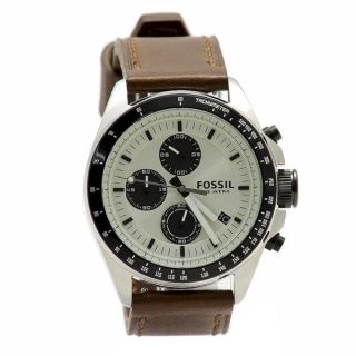 Fossil Mens CH2600 Decker Stainless Steel Black Chronograph Dial