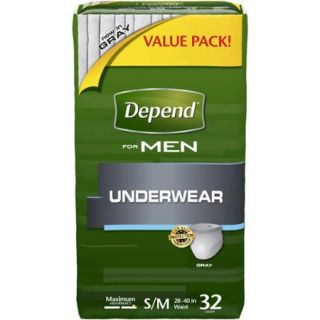 Depend Incontinence Underwear for Men, Maximum Absorbency, S/M (Choose Your Count)
