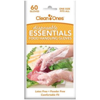 Clean Ones Disposable Essentials Food Handling Gloves, 60 count