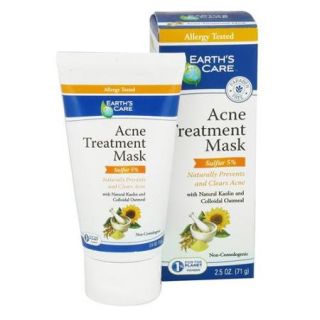 Earths Care Acne Treatment Mask, Sulfur 5%   2.5 Oz, 2 Pack