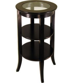 Genoa Round Accent Table with Glass Inset