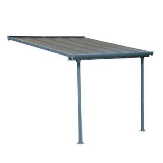 Palram Feria 10 ft. x 10 ft. Grey Patio Cover Awning 702722