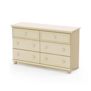South Shore Furniture Hopedale 6 Drawer Dresser in Ivory DISCONTINUED 3711027