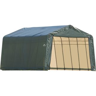 ShelterLogic Peak Style Garage/Storage Shelter — 28ft.L x 13ft.W x 10ft.H  House Style Instant Garages