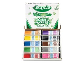 Crayola 58 8211 Washable Classpack Markers, Fine Point, Eight Assorted, 200/Pack