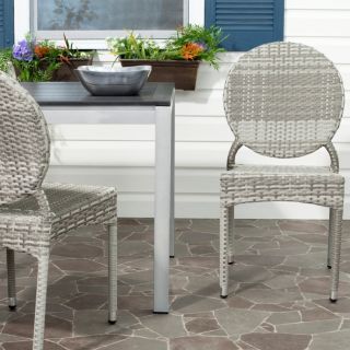 Safavieh Valdez Grey Indoor Outdoor Stackable Side Chair (Set of 2