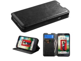 MYBAT LG MS323 / VS450PP Case Cover   Black MyJacket Wallet (with Tray) (561) For LG MS323 / VS450PP