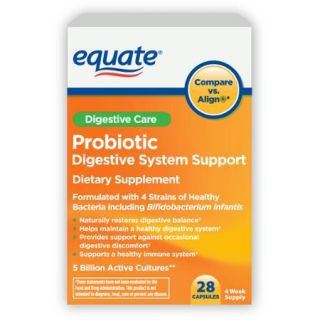 Equate Probiotic Digestive System Support Capsules, 28 count