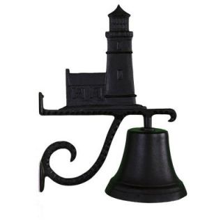 Montague Metal Products Cast Bell with Black Cottage Lighthouse Ornament CB 1 92 SB