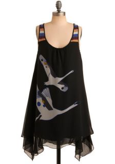 Crane or Shine Dress  Mod Retro Vintage Printed Dresses