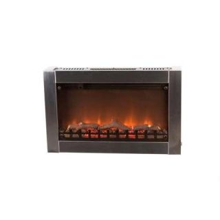 Well Traveled Living 60758 Wall Mounted Electric Fireplace   Stainless Steel, 1400 watt