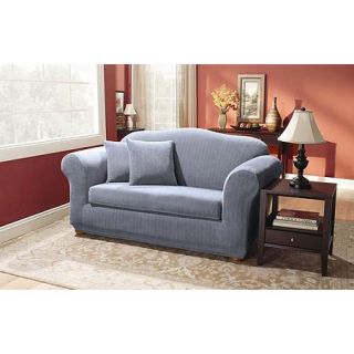 Sure Fit Stretch Pinstripe 2 Piece Loveseat Slipcover