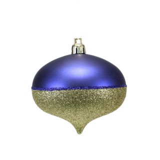 Holiday Living Cobalt Blue and Gold Glitter Accent Ornament