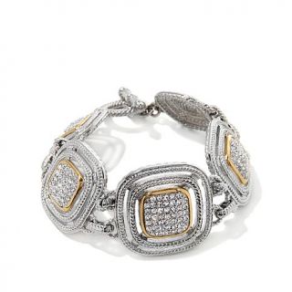 Emma Skye Jewelry Designs "Lean in Allure" 2 Tone Pavé Crystal Cushion S   7619197
