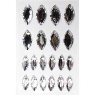 4.25 in. x 3 in. Clear 20 Piece Gems Wall Decal GEMTDCLR