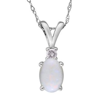 Allura .45 CT. T.W. Oval Opal and .04 CT. T.W. Diamond Set Pendant