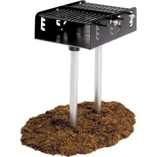 Ultra Play Dual Grate Commercial Park Charcoal Grill with Post 650