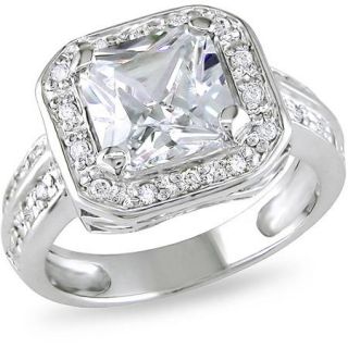 5 3/5 Carat T.G.W. Cubic Zirconia Engagement Ring in Sterling Silver