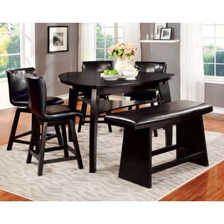 Furniture of America Black Cortell Triangular Counter Height Dining