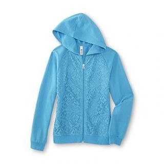 Route 66 Girls French Terry Knit Hoodie   Lace Front   Kids   Kids