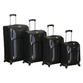 Rockland Impact 4 Pc Spinner Luggage Set   Black