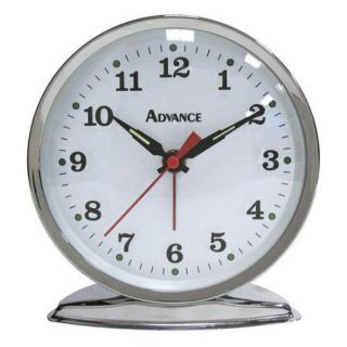GENEVA/ADVANCE CLOCK CO Organtick Alarm Clock, Keywind, Chrome