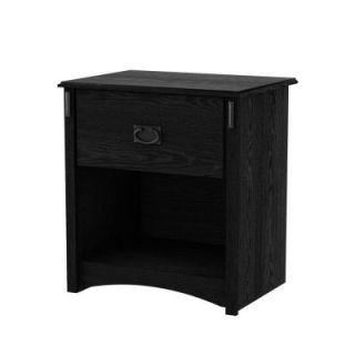 South Shore Furniture Tryon 1 Drawer Nightstand in Black Oak 3747062