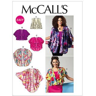 McCall's Pattern Misses' Unlined Vest and Jackets, ZZ (L, XL, XXL)