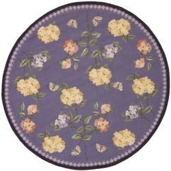 Safavieh Hand hooked Gardens Lilac Wool Rug (4 Round)  