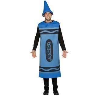 Crayola Blue Crayon Adult Costume Size One Size Fits Most   Seasonal