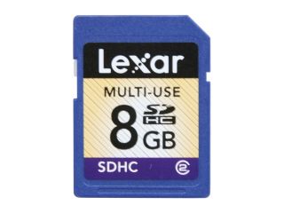 Lexar 8GB Secure Digital High Capacity (SDHC) Flash Card Model LSD8GBASBNA