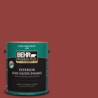 BEHR Premium Plus 1 gal. #BIC 49 Red Red Red Semi Gloss Enamel Exterior Paint 534001