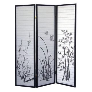 Home Decorators Collection 3 Panel Natural Fiber Room Divider with Scenery R590