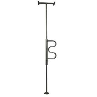 Stander Adjustable Floor to Ceiling Security Pole and Curve Grab Bar in Black 1100 B