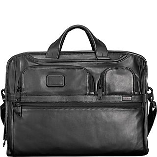 Tumi Alpha 2 Compact Large Screen Laptop Leather Brief