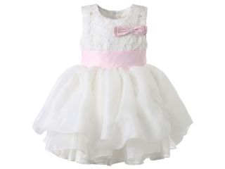 Hanakimi®Girl White Pink Soutache Grenadine Sleeveless Holiday Dresses K15055
