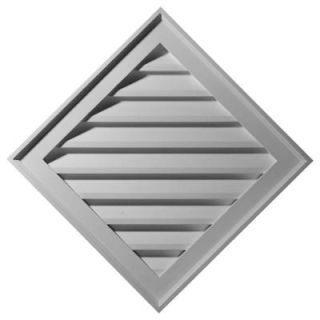 Ekena Millwork 2 in. x 34 in. x 34 in. Functional Diamond Gable Louver Vent GVDI34X34F