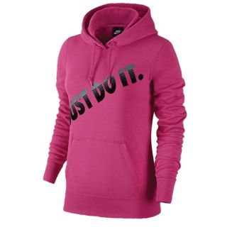 Nike Club JDI Hoodie   Womens   Casual   Clothing   Vivid Pink/Cool Grey