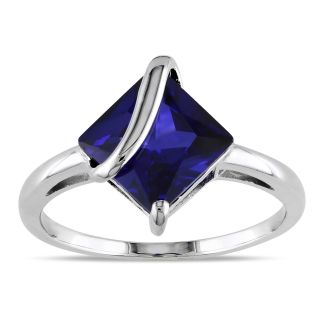 by Miadora Sterling Silver Created Sapphire Fashion Ring  