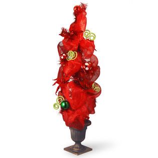 National Tree Company 4Ft Decorative Collection Red Ribbon Unlit