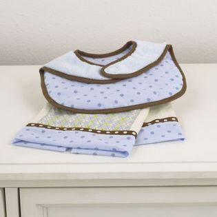 CoCaLo Baby Babys 1st Bib & Burp Cloth Gift Set Blue   Baby   Feeding