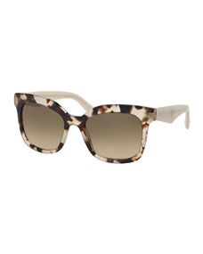 Prada Heritage Square Sunglasses, Brown/White