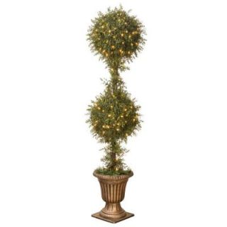 National Tree Company 60 in. Mini Tea Leaf Topiary in Urn with 200 Clear Lights LTLM4 302 60