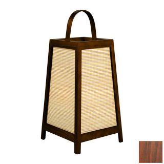 Oriental Furniture 17 in Walnut Table Lamp with Wood Shade