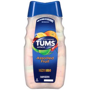 Tums Ultra Strength 1000 Assorted Fruit Chewable Tablets Antacid 160